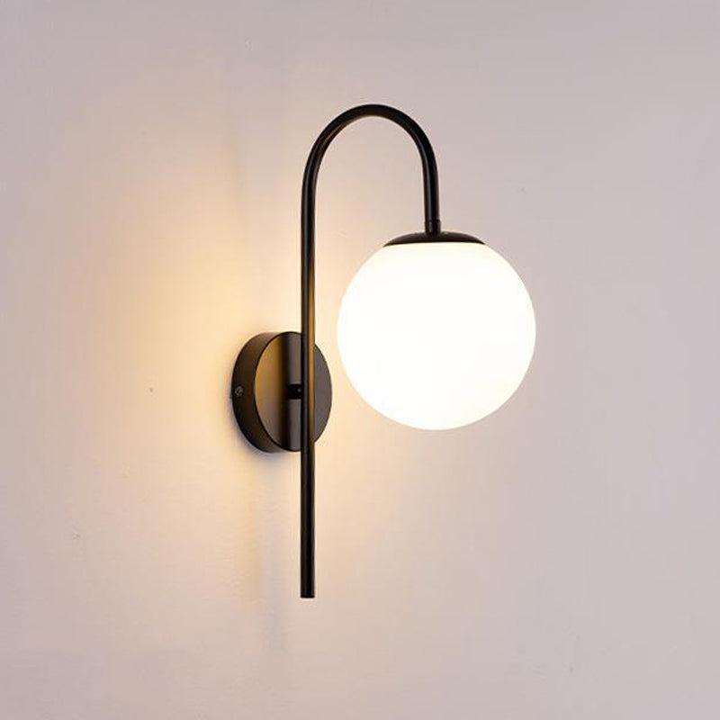 Ball Glass Shape Wall Light Modern Style 1-Light Wall Light Sconce