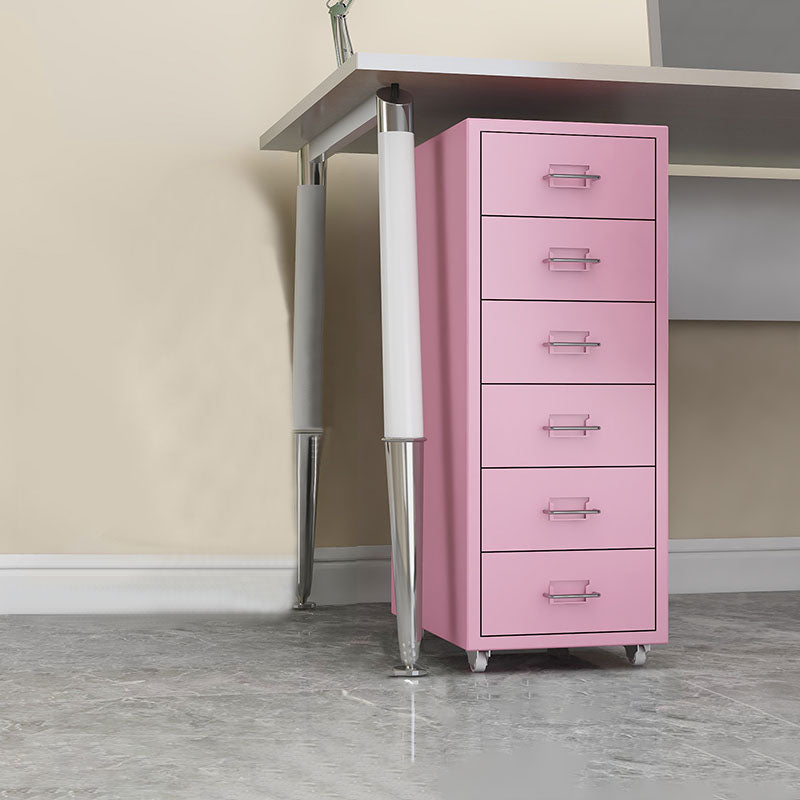 Contemporary File Cabinets Metal Frame File Pedestal with Key Lock
