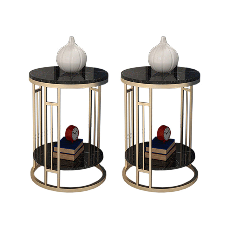 Open Storage Bed Nightstand Glam Bedside Cabinet for Bedroom