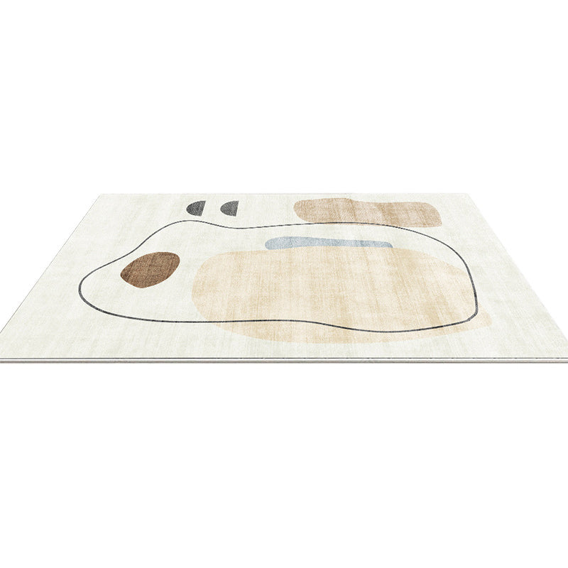 Casual Apricot Carpet Polyester Color Piece Carpet Washable Carpet for Living Room