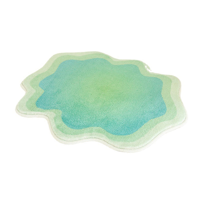Green Casual Rug Polyester Gradient Ramp Rug Washable Rug for Home Decor