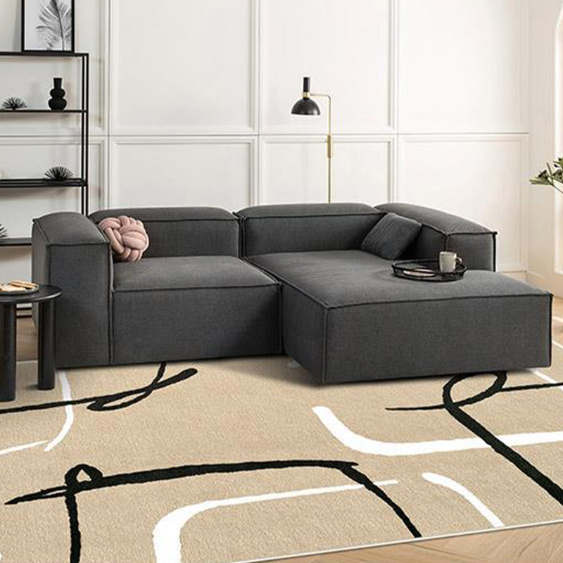 Apricot Color Piece Carpet Polyester Modern Carpet Washable Carpet for Living Room