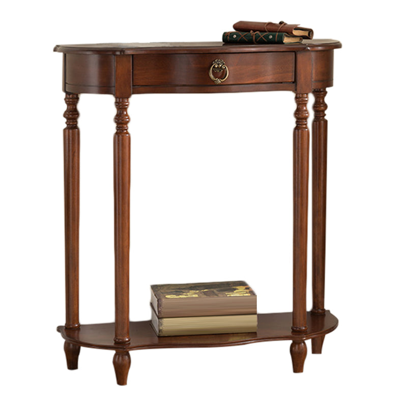 Victorian Rubber Wood End Table Free Form Console Sofa Table for Hall