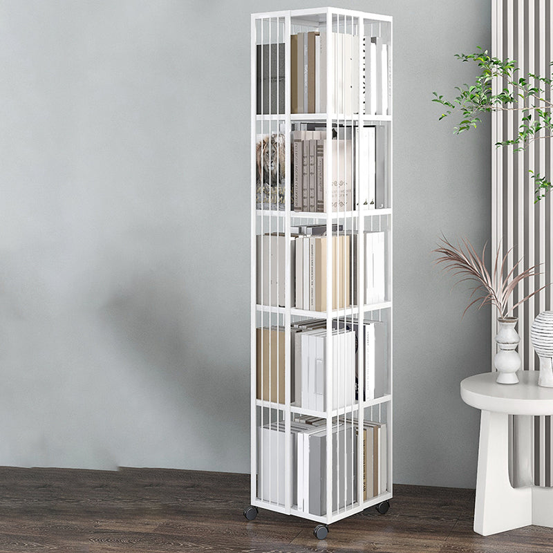 Standard Metal Bookcase Industrial Open Back Bookshelf with Shelves