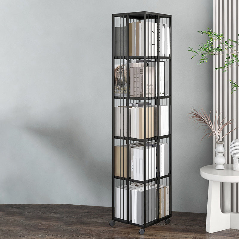 Standard Metal Bookcase Industrial Open Back Bookshelf with Shelves