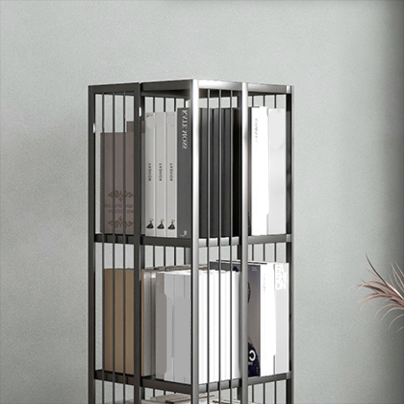 Standard Metal Bookcase Industrial Open Back Bookshelf with Shelves