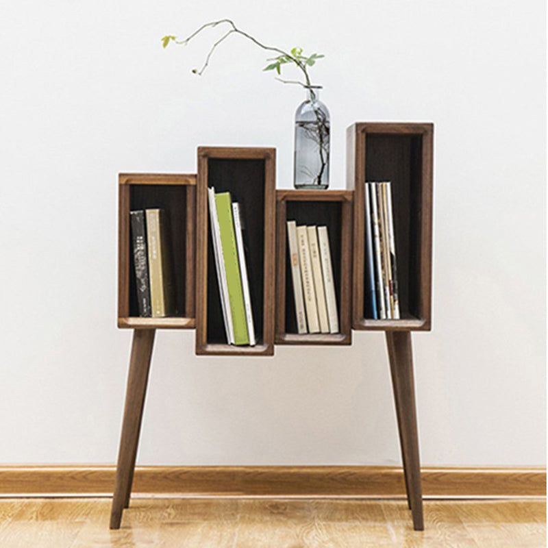 Modern Closed Back Standard Bookshelf Wooden Bookcase with Shelves