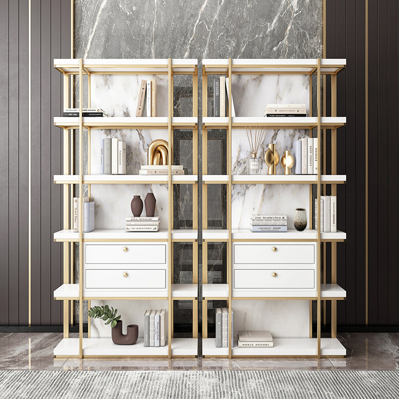 Engineered Wood Glam Bookcase Standard Closed Back Bookshelf