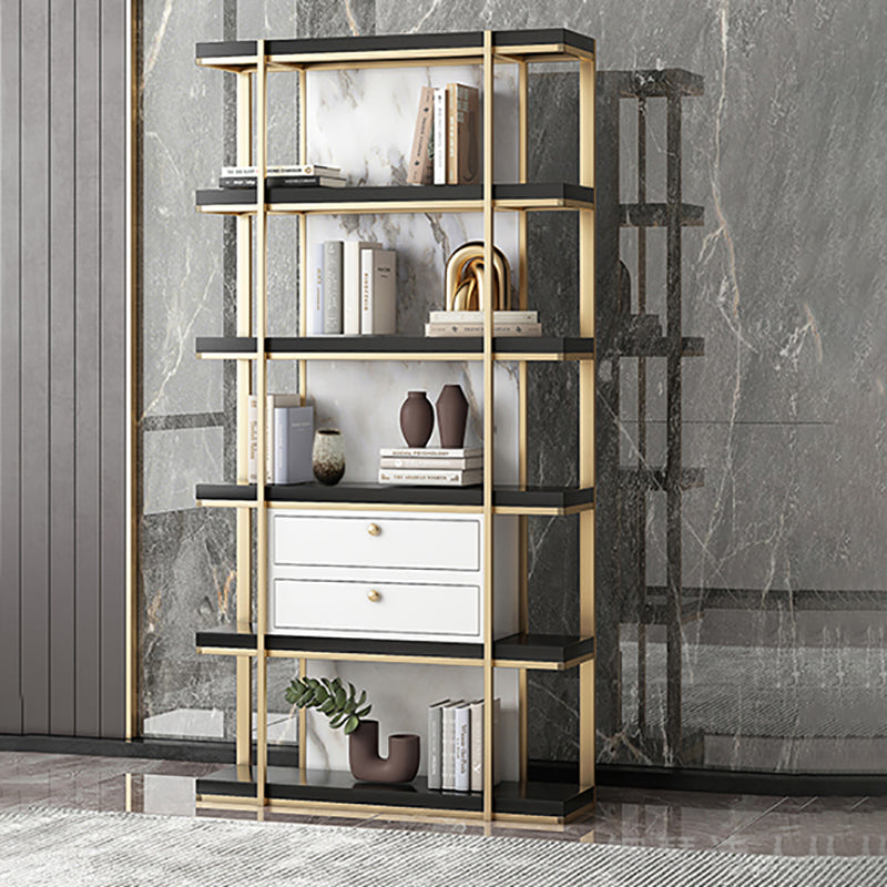 Engineered Wood Glam Bookcase Standard Closed Back Bookshelf