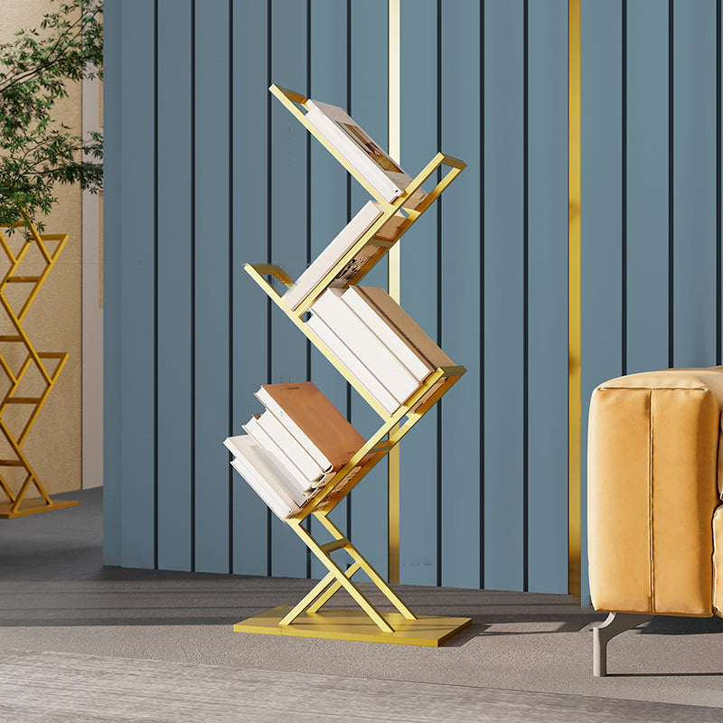 Modern Bookshelf Metal Open Shelf Bookcase with Shelves for Home Office