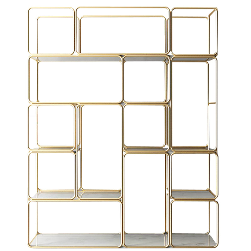 Modern Metal Book Shelf Open Shelf Bookcase with Shelves for Study Room