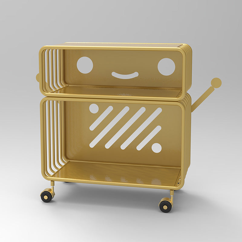 Scandinavian Metal Bookcase Standard Closed Back Bookshelf with Shelves