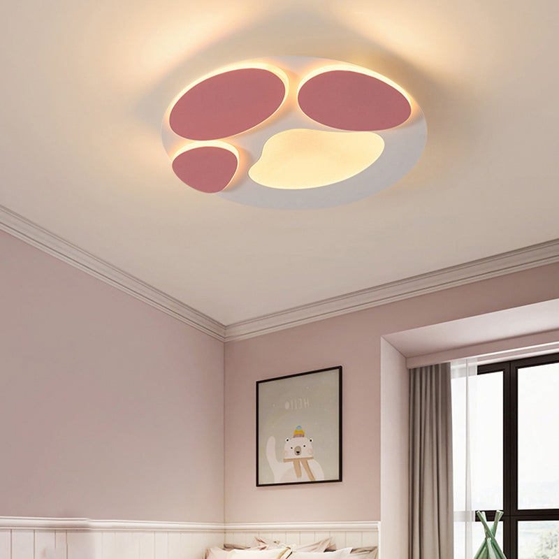 Metal Modern Flush Mount Circular Shape Ceiling Light with Acrylic Shade for Bedroom