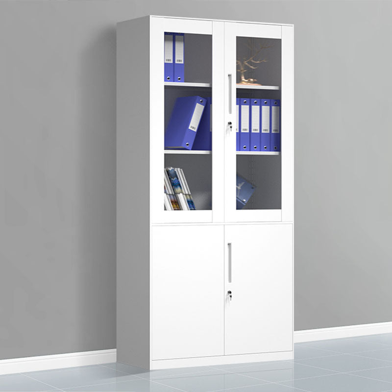 Contemporary File Cabinet Metal Frame Fireproof Vertical Filing Cabinet with Key Lock