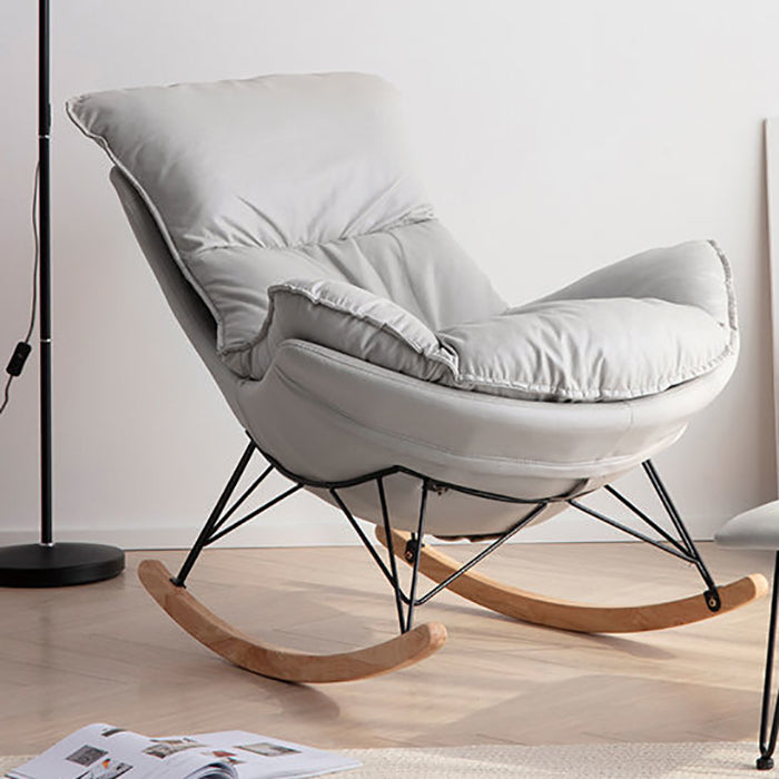 Modern Rocking Chair Solid Color Indoor Rocker Chair with Dark Legs
