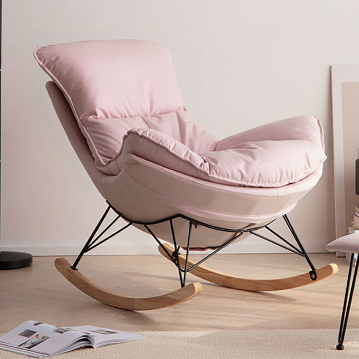 Modern Rocking Chair Solid Color Indoor Rocker Chair with Dark Legs
