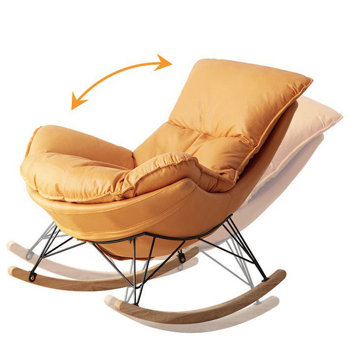 Modern Rocking Chair Solid Color Indoor Rocker Chair with Dark Legs