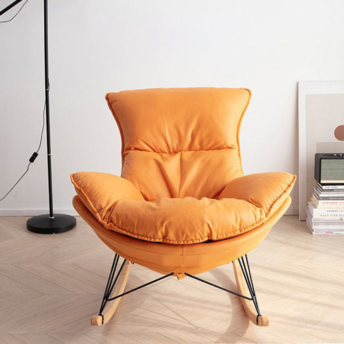 Modern Rocking Chair Solid Color Indoor Rocker Chair with Dark Legs