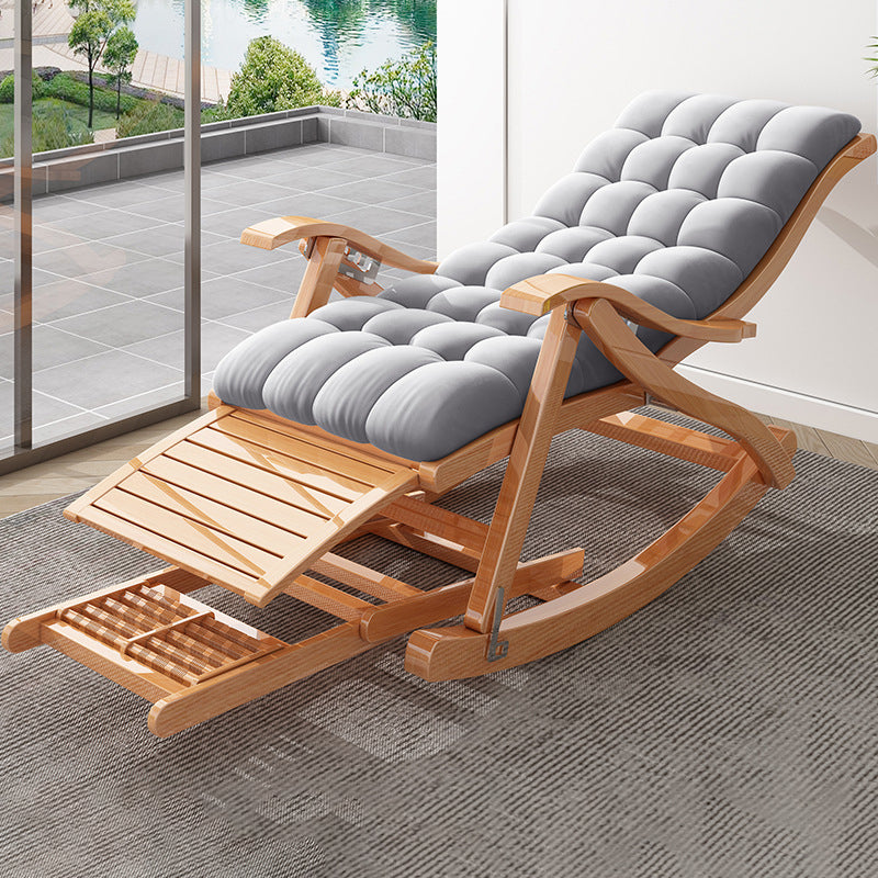 Antique Rocking Chair Wooden Removable Cushions Tufted Ergonomic Rocking Chair