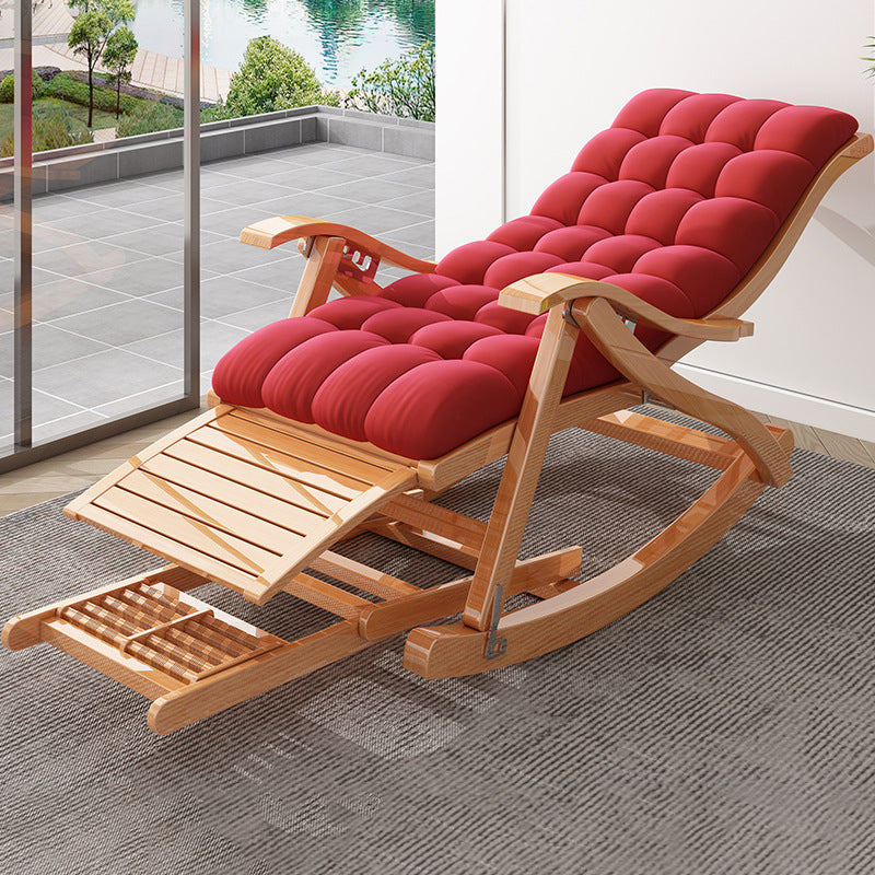 Antique Rocking Chair Wooden Removable Cushions Tufted Ergonomic Rocking Chair