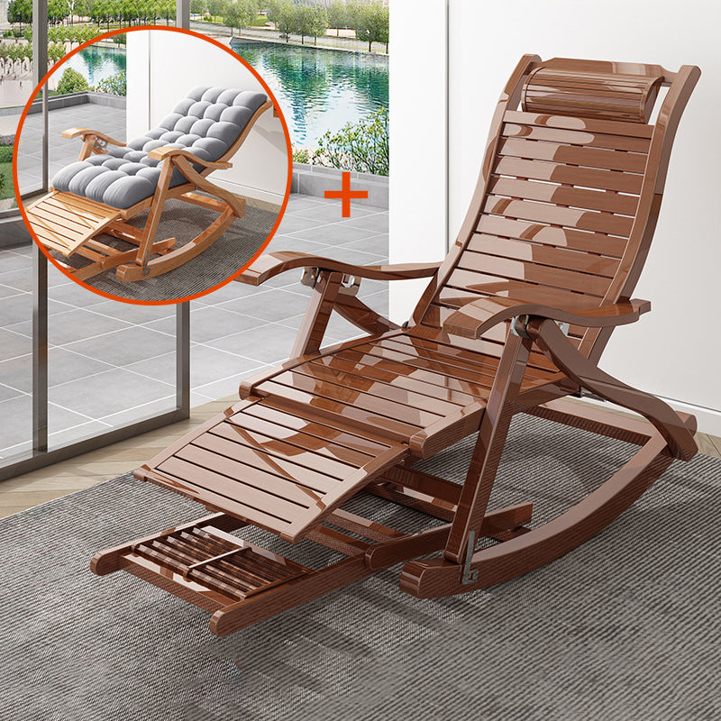 Antique Rocking Chair Wooden Removable Cushions Tufted Ergonomic Rocking Chair