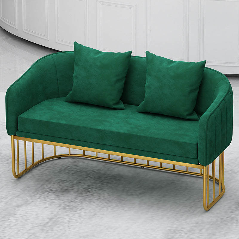 Scandinavian 29.52" H Pillow Back Sofa Solid Color Slope Arm Sofa