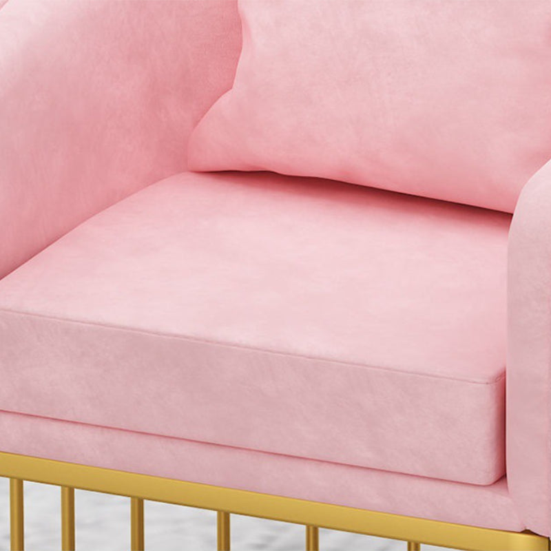 Scandinavian 29.52" H Pillow Back Sofa Solid Color Slope Arm Sofa