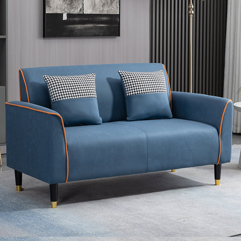 Glam Tight Back Flared Arm Living Room Faux Leather Standard Seating