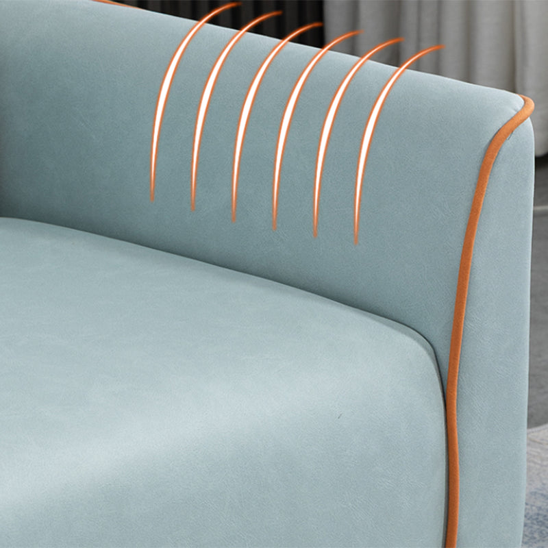 Glam Tight Back Flared Arm Living Room Faux Leather Standard Seating