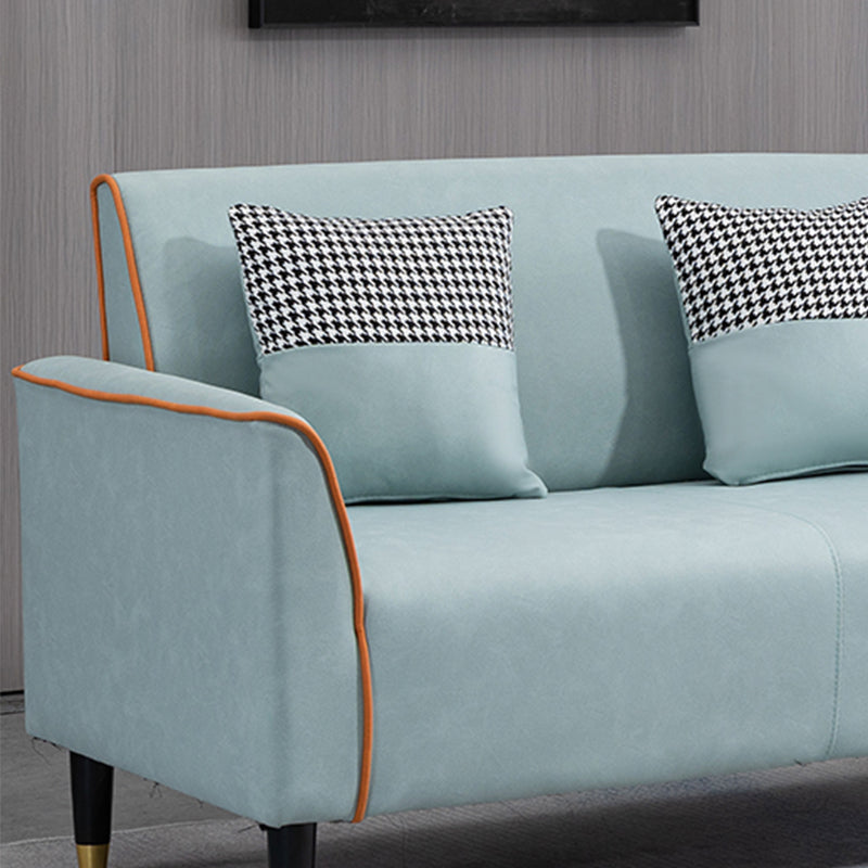 Glam Tight Back Flared Arm Living Room Faux Leather Standard Seating