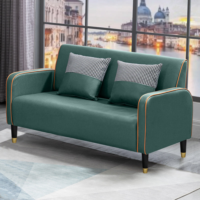 Glam Tight Back Square Arm Living Room Faux Leather Standard Seating