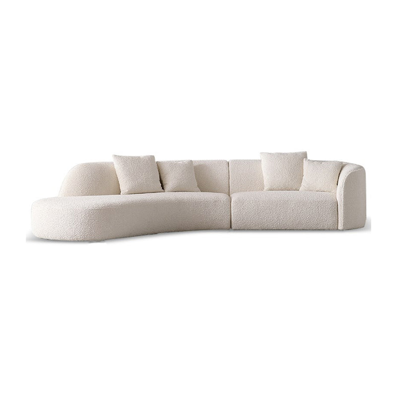 Water Resistant Sofa Wooden Curved Recessed Arm Settee for Living Room