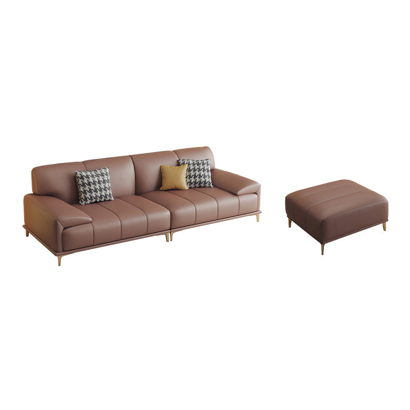 Pillow Top Arm Farmhouse Seating Dark Brown Living Room Settee