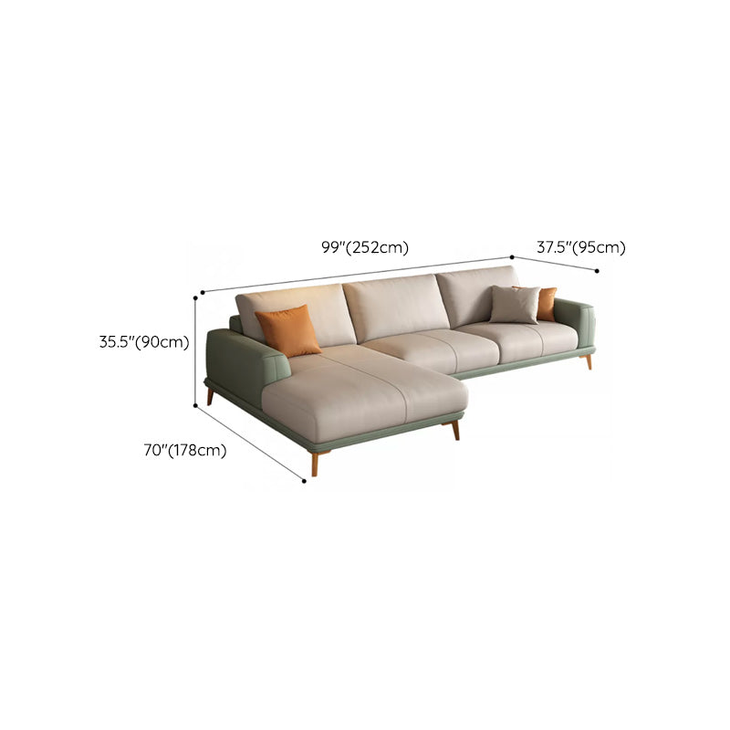 Faux Leather Sectional Sofa Stain-Resistant Sofa with Cushion Back