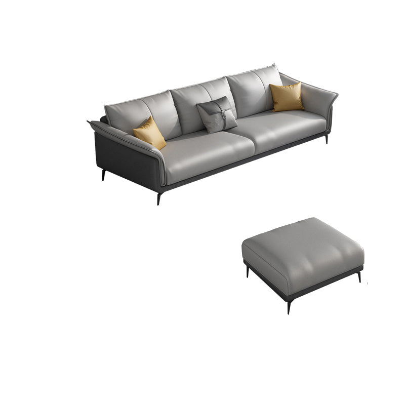 Tropical 35" Wide Sofa Fabric Flared Arm Gray Seating for Living Room