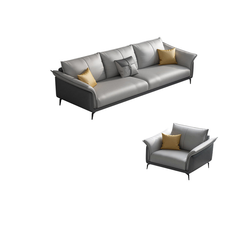 Tropical 35" Wide Sofa Fabric Flared Arm Gray Seating for Living Room