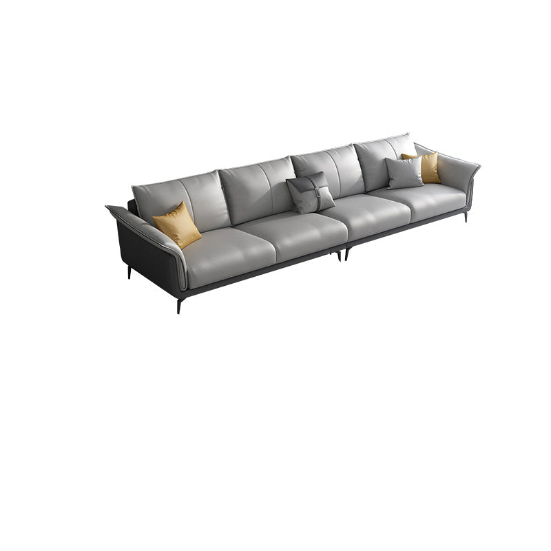 Tropical 35" Wide Sofa Fabric Flared Arm Gray Seating for Living Room