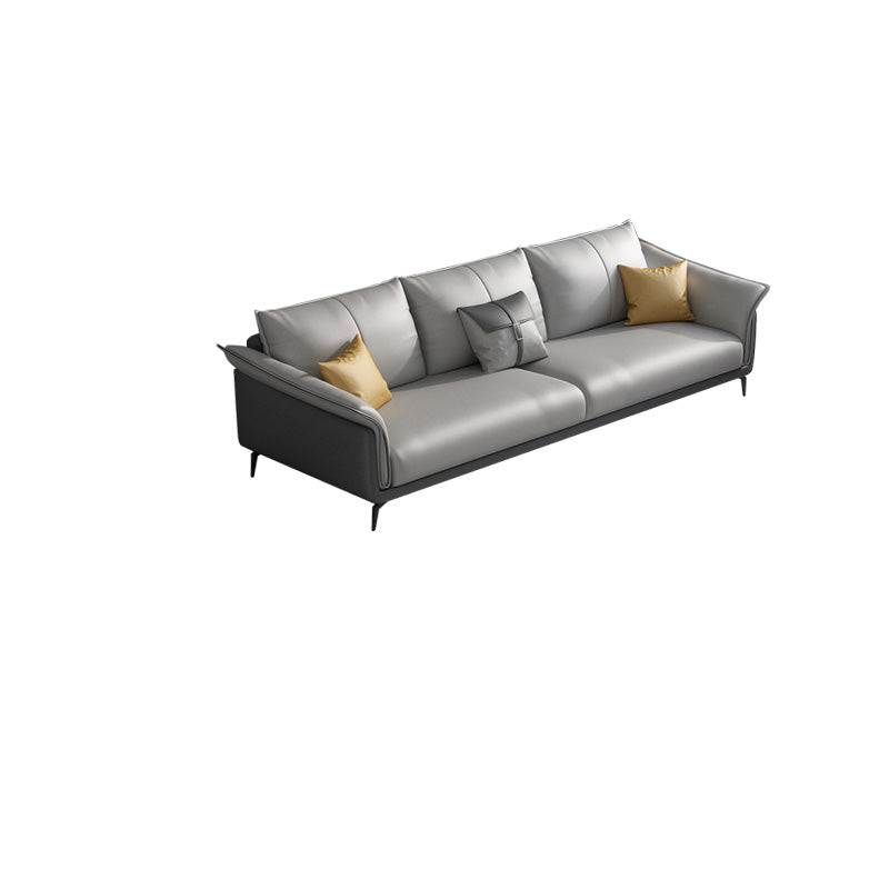 Tropical 35" Wide Sofa Fabric Flared Arm Gray Seating for Living Room