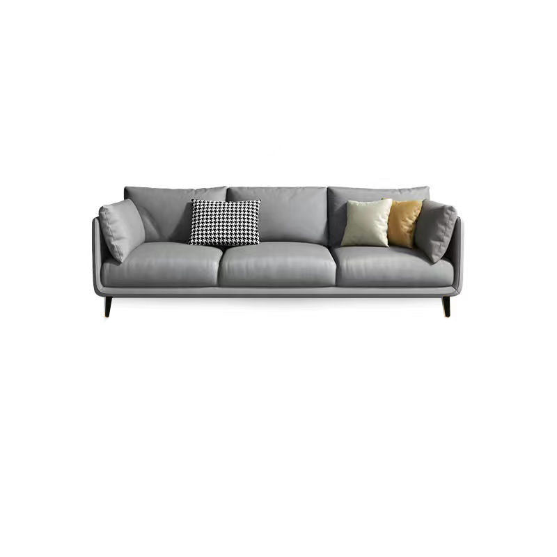 Glam Living Room 3-seater Sofa Leather Pillow Top Arm Seating