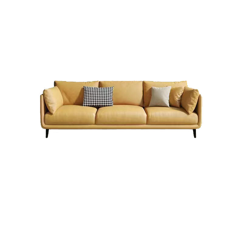 Glam Living Room 3-seater Sofa Leather Pillow Top Arm Seating