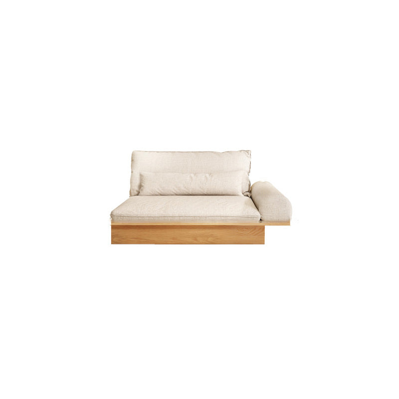 Scandinavian Fabric Living Room Sofa Loose Back White Seating