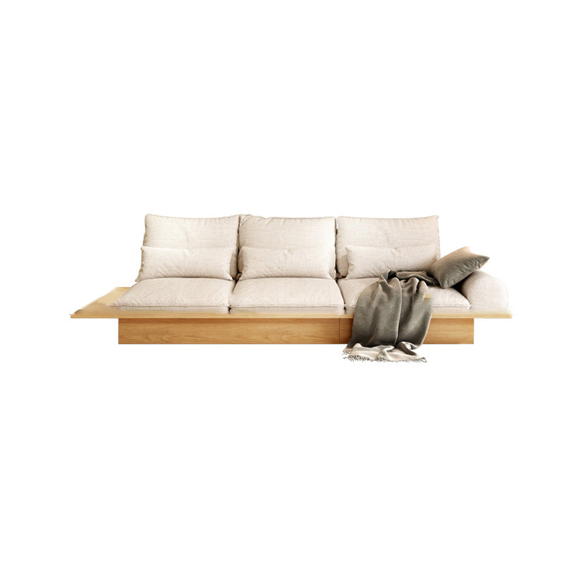 Scandinavian Fabric Living Room Sofa Loose Back White Seating