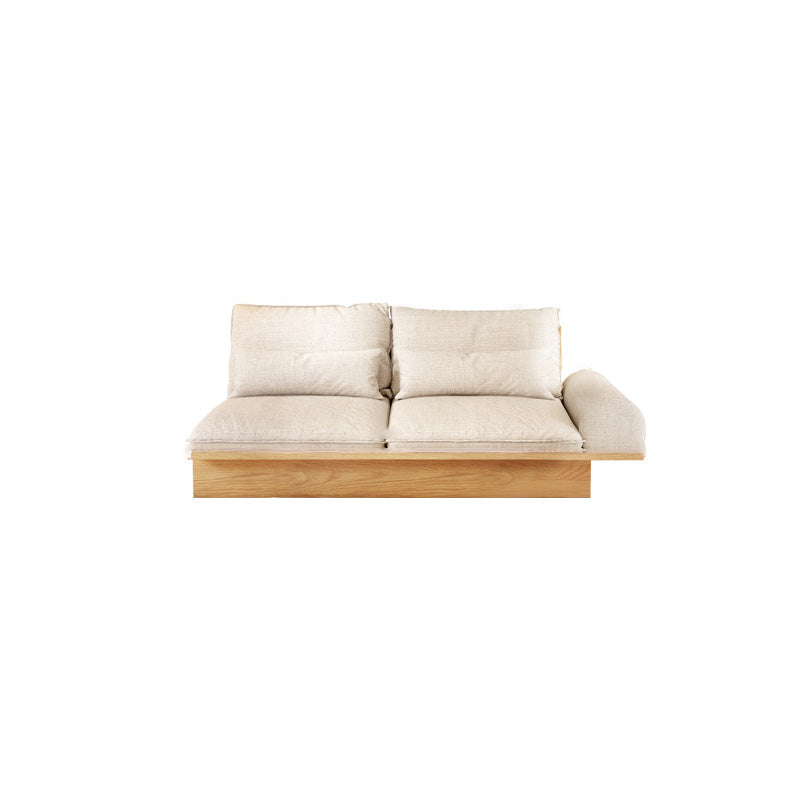 Scandinavian Fabric Living Room Sofa Loose Back White Seating