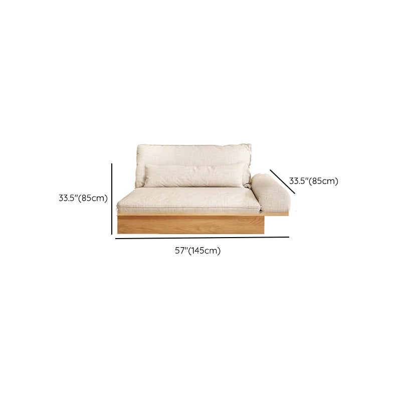 Scandinavian Fabric Living Room Sofa Loose Back White Seating