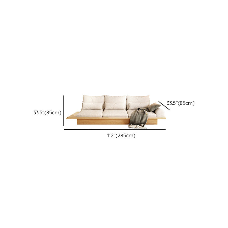 Scandinavian Fabric Living Room Sofa Loose Back White Seating