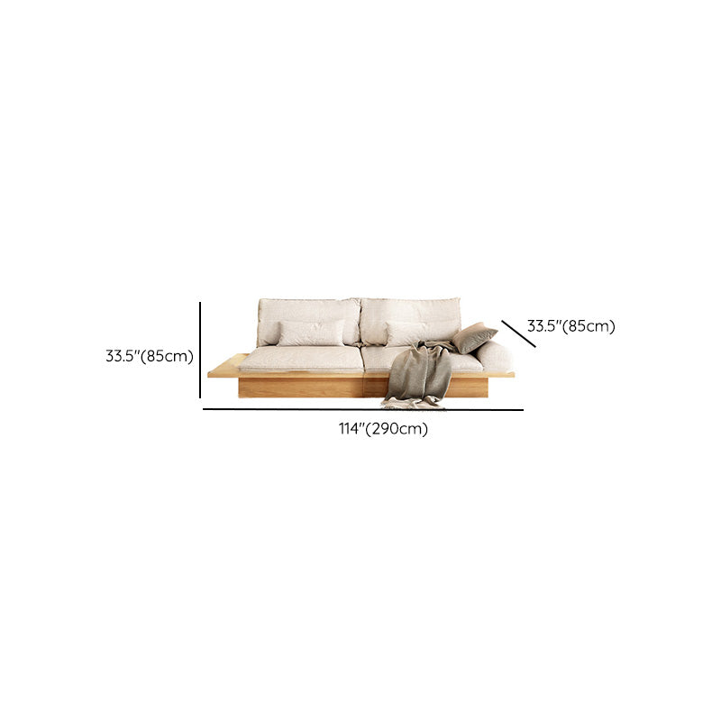 Scandinavian Fabric Living Room Sofa Loose Back White Seating