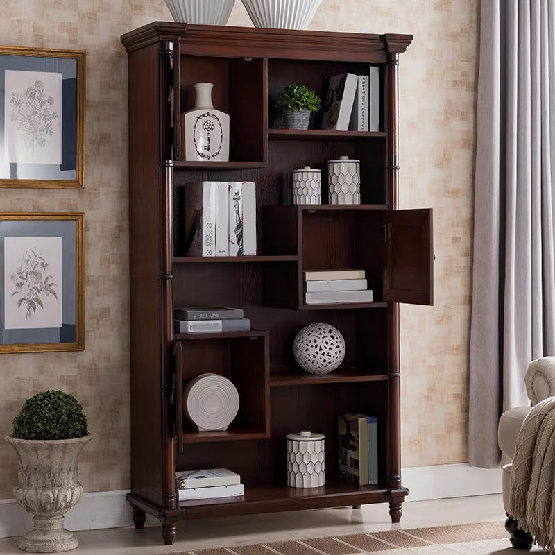 Industrial Rectangle Cabinet with 3 Doors and Shelves in Solid Wood