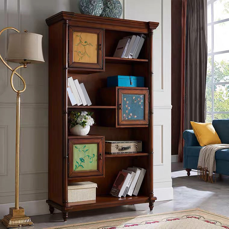 Industrial Rectangle Cabinet with 3 Doors and Shelves in Solid Wood