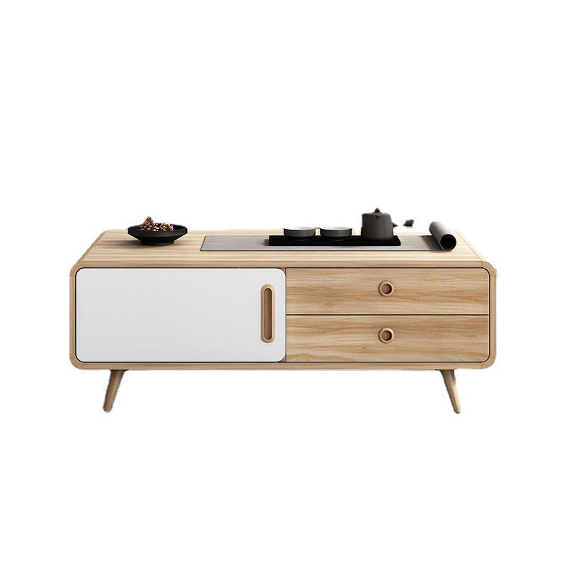 Natural 1 Single Coffee Table Modern 1 - Door Cocktail Table with Storage