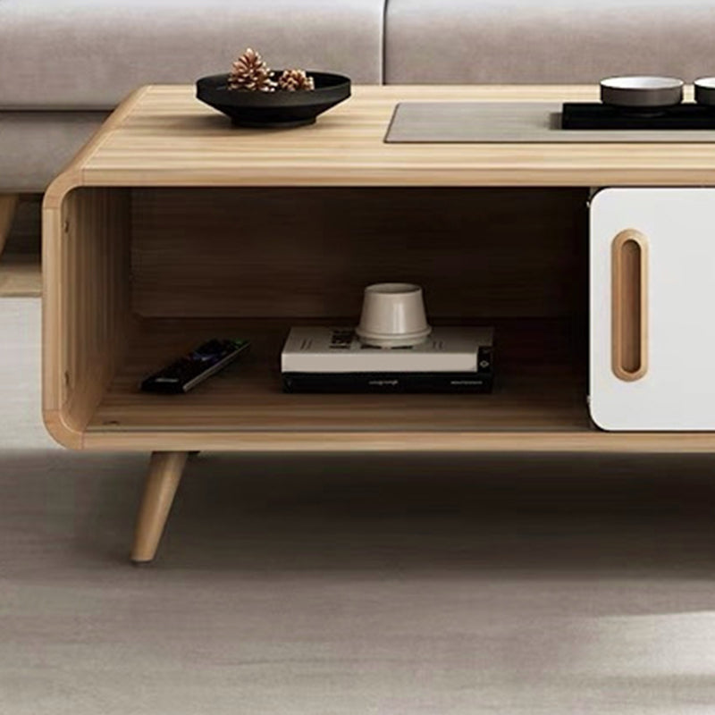 Natural 1 Single Coffee Table Modern 1 - Door Cocktail Table with Storage